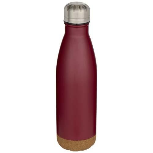 Cove 500 ml double wall vacuum insulated stainless steel water bottle with cork details