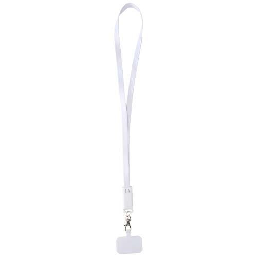 Franz recycled plastic smartphone lanyard with built-in data sync and 65W fast charge 5-in-1 cable