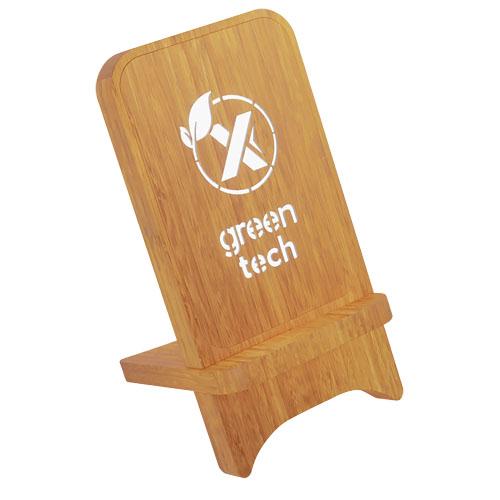 SCX.design W26 10W wooden wireless charging phone stand with light-up logo