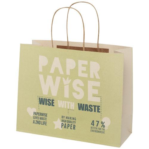 Agricultural waste 150 g/m2 paper bag with twisted handles - 31 x 12 x 25 cm