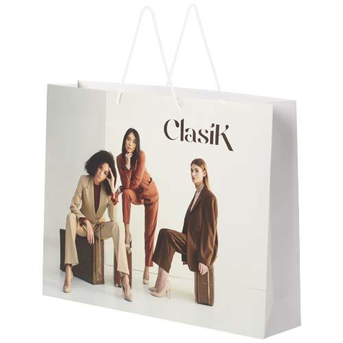 Handmade 170 g/m2 integra paper bag with plastic cord handles - 45 x 10 x 35 cm