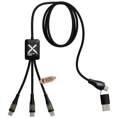 SCX.design C51 60W 5-in-1 rPET fast charging cable with display