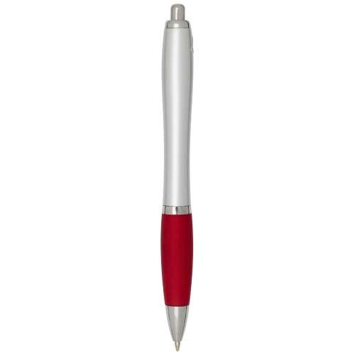 Nash RCS recycled plastic ballpoint pen with silver barrel and coloured grip (black ink)