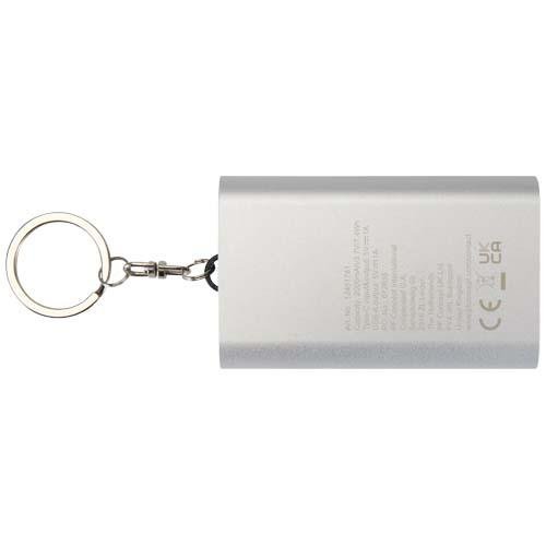 Arcturus 2000 mAh recycled aluminium power bank with keychain