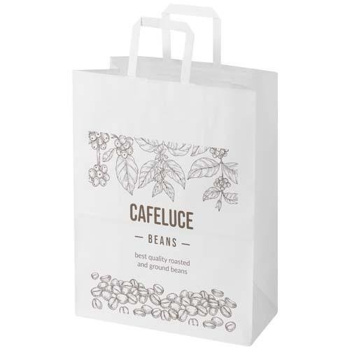 Kraft 80-90 g/m2 paper bag with flat handles - 32 x 17 x 39 cm