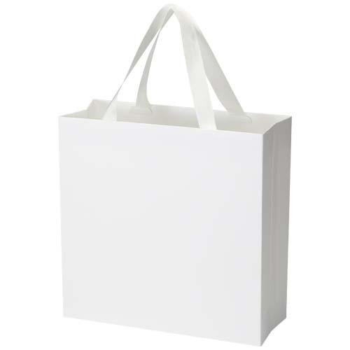 Smartfold 210 g/m² paper bag with ribbon handles and gloss lamination -  31 x 12 x 31 cm