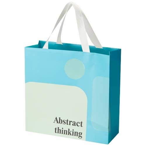 Smartfold 210 g/m² paper bag with ribbon handles and gloss lamination -  31 x 12 x 31 cm