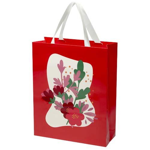 Smartfold 210 g/m² paper bag with ribbon handles and matt lamination -  31 x 12 x 39 cm
